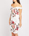 Floral Print Bardot Off Shoulder Bodycon Dress -DS1013