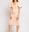 Peachy Puff Balloon Sleeve Bodycon Dress -DS1015