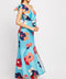 Ruffle Hem Floral Print Slit Front Maxi Dress -DS1017