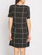 Black White Windowpane Mini Dress with front pockets -DS1021