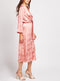 Keyhole Detail Blush Wrap Silky Midi Dress -DS1023