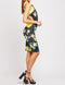 Mixed Floral Print Cutout Back Bodycon Dress -DS1027