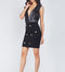 Sleeveless Velvet Contrast Button Detail Bodycon Dress -DS1029