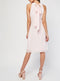 Light Pink Chiffon Halter Neck Dress Floral Pattern -DS1032