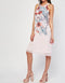 Light Pink Chiffon Halter Neck Dress Floral Pattern -DS1032