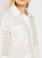 White 100% Cotton Laser Cut Perforated Mini Dress Shirt -DS1034