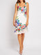 Sleeveless Floral Print Dress with embellishment -DS1035