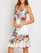 Sleeveless Floral Print Dress with embellishment -DS1035