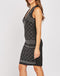 Sleeveless V-Neck Crystal Embellished Diamond Pattern dress -DS1036