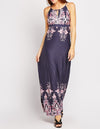 Sleeveless Embellished Printed Maxi Dress -DS1044