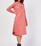 Metallic Inscription Side Button Detail Long Sleeve Midi Dress -DS1046