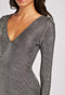 Metallic Illusion Silver Mesh Textured Dress Long Sleeve -DS1049