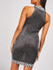 Silver Lurex Shimmer Bodycon Halter Dress -DS1050