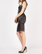 Black Pleated Satin Sleeveless Sweetheart Cocktail Dinner Dress -DS1052