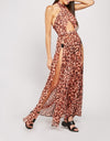 Maxi Glam Animal Leopard Print Split Beach Wear Cover up -DS1054