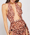 Maxi Glam Animal Leopard Print Split Beach Wear Cover up -DS1054