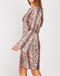 Flute Sleeve Snake Print V Neck Dress -DS1059