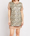 Animal Print Sequin Front Shift Dress -DS1066