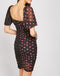 Mixed Polka Dot Print Ruched Dress -DS1070