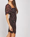 Mixed Polka Dot Print Ruched Dress -DS1070