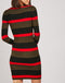 Rib Multi Stripe Long Sleeve Knit Dress -DS1072