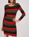 Rib Multi Stripe Long Sleeve Knit Dress -DS1072