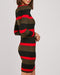 Rib Multi Stripe Long Sleeve Knit Dress -DS1072