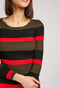 Rib Multi Stripe Long Sleeve Knit Dress -DS1072