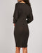 Pearl Embellished Batwing Sleeve Rib Dress -DS1076