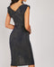 Midi Lurex Shimmer Cowl Waist Panel Dress -DS1080