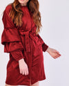 Corduroy Layered Long Sleeve Belted Dress -DS1082