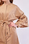 Corduroy Layered Long Sleeve Belted Dress -DS1082