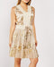 Metallic Shine Sleeveless Pleat Dress -DS1084