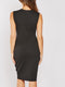 Sleeveless Ruched Front Midi Pencil Dress -DS1093