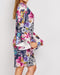 Multi Floral Print Flute Sleeve Round Neck Dress -DS1096