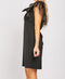 Black Organza Short Cap Sleeve Dress -DS1099