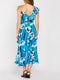 Mono Frill Ruffle Hem Vibrant Floral Print Wrap Dress -DS1100