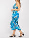 Mono Frill Ruffle Hem Vibrant Floral Print Wrap Dress -DS1100