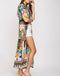 Multi Flower Print Floral Kimono Beach Cover Up -DS1101