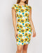 Sun Floral Print Short Sleeve Vibrant Dress -DS1103