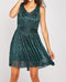 Sleeveless Metallic Shimmer Lurex Pleated Dress -DS1106