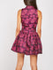 Jacquard look Floral Mesh Insert Mini Skater Dress -DS1114