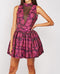 Jacquard look Floral Mesh Insert Mini Skater Dress -DS1114