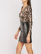 Sequin Party Embellished Contrast Mini Scoop neck Dress -DS1116