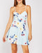 Mini Floral Pattern V Neck Thin Strap Skater Swing Dress -DS1131