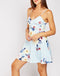 Mini Floral Pattern V Neck Thin Strap Skater Swing Dress -DS1131