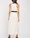 White Beaded Embellishment Halter Neck Grecian Maxi Dress -DS1135