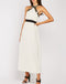 White Beaded Embellishment Halter Neck Grecian Maxi Dress -DS1135