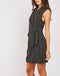 Sleeveless Pinstripe Tie Side Wrap Blazer Dress -DS1137