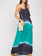 Tye Dye Summer Casual Long Spaghetti Strap Overlay Maxi Dress -DS1138